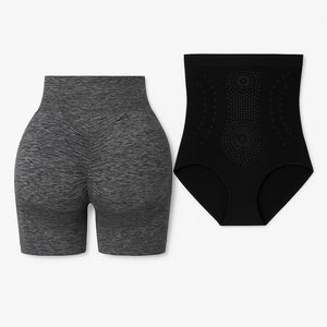 Combo de Shorts de Yoga Gris + Faja Corset Reductora