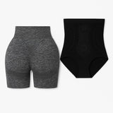 Combo de Shorts de Yoga Gris + Faja Corset Reductora